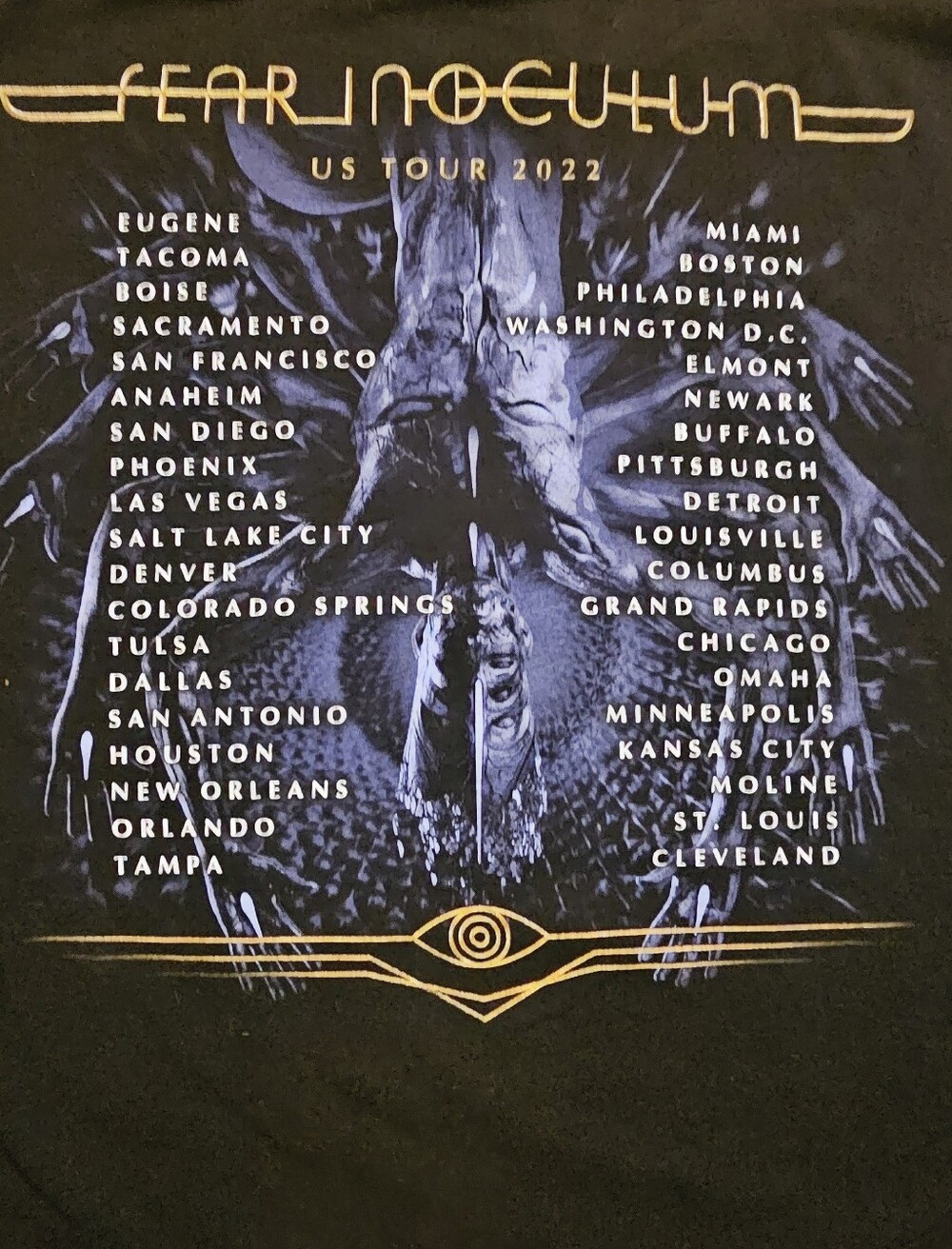 Tool Fear Inoculum 2022 Tour Concert T-Shirt 3XL Black Double Sided - Picture 4 of 8